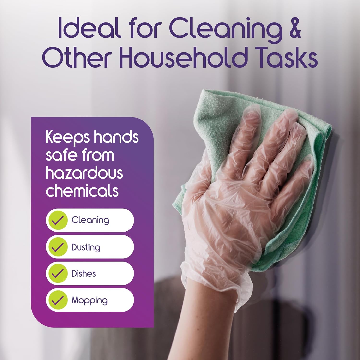 Regine Switzerland Clear Vinyl Disposable Gloves - Latex-Free for Cleaning & Food Prep