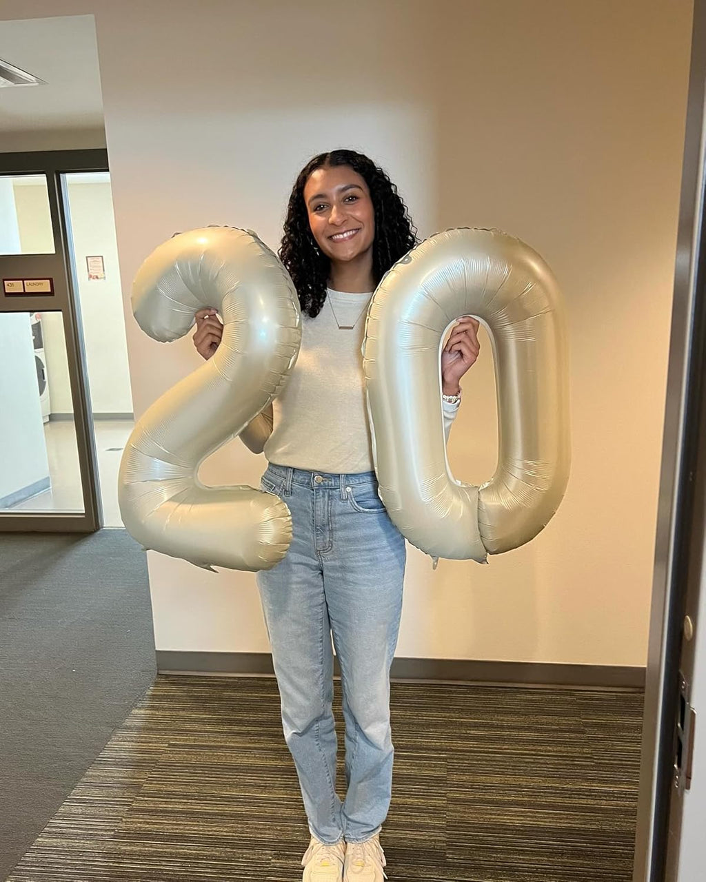 Number Balloons 40 Inch - Cream 0 Balloon for Birthday Decorations | Perfect Party Supplies for All Ages
