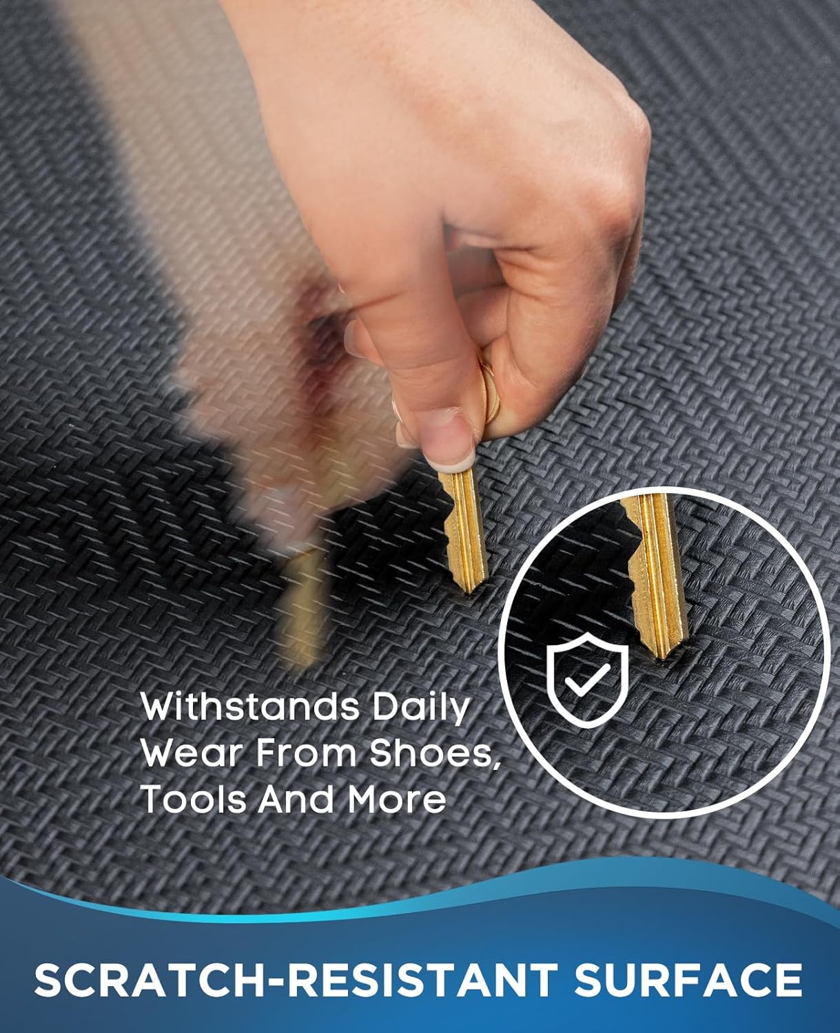 Ophanie Anti-Fatigue Kitchen Mats - 3/4 Inch Thick Cushioned Comfort Mat | Waterproof, Non-Slip, 20x32, Black