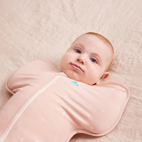 Love to Dream Swaddle UP - Baby Sleep Sack for Self-Soothing | Snug Fit, 1.0 TOG, Small 8-13lbs, Powder Pink Twinkle