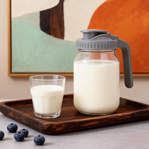 CasaVibe Mason Water Jar Wide Mouth 24 oz Mason Jar Sealed Plastic Lid with Pouring Air Tight Leak Proof Suitable for Tea, Milk, Lemonade, Juice, Coffee, Beverages, Etc