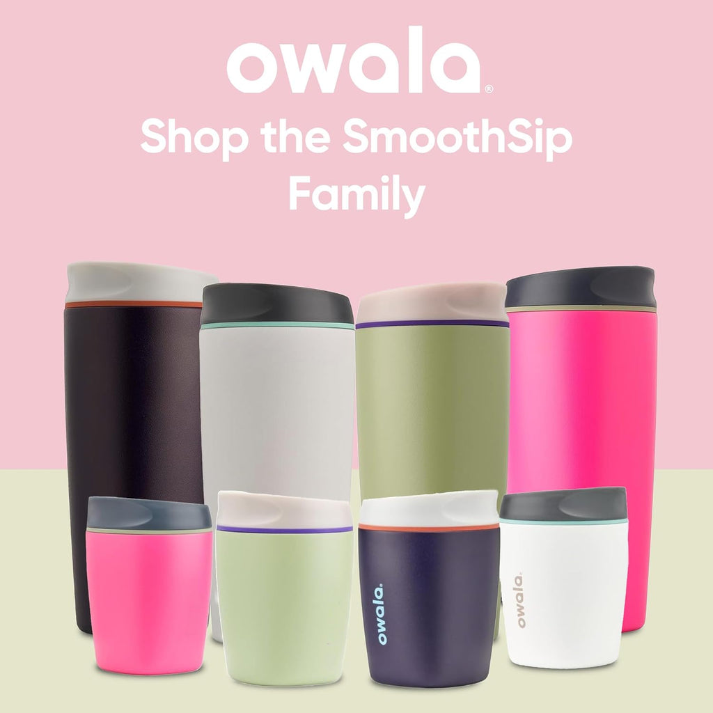 Owala SmoothSip Insulated Coffee Tumbler - Reusable Hot & Iced Mug, 20 oz, BPA Free, Pink