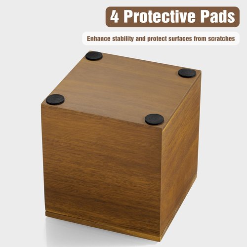 Dreamkey Acacia Wood Tissue Box Cover, Square Tissue Box Holder with Removable Top Lid, Solid Wooden Tissue Box Dispenser for Bathroom, Bedroom, Office