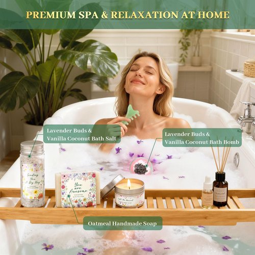 MUGIQUE Self Care Gifts for Women,Get Well Soon Gift Baskets for Women,Birthday Gift for Best Friend,Thinking of You Care Package,Relaxing Spa Gift Set for Wife, Mom,Girlfriend,Unique Valentine’s Day