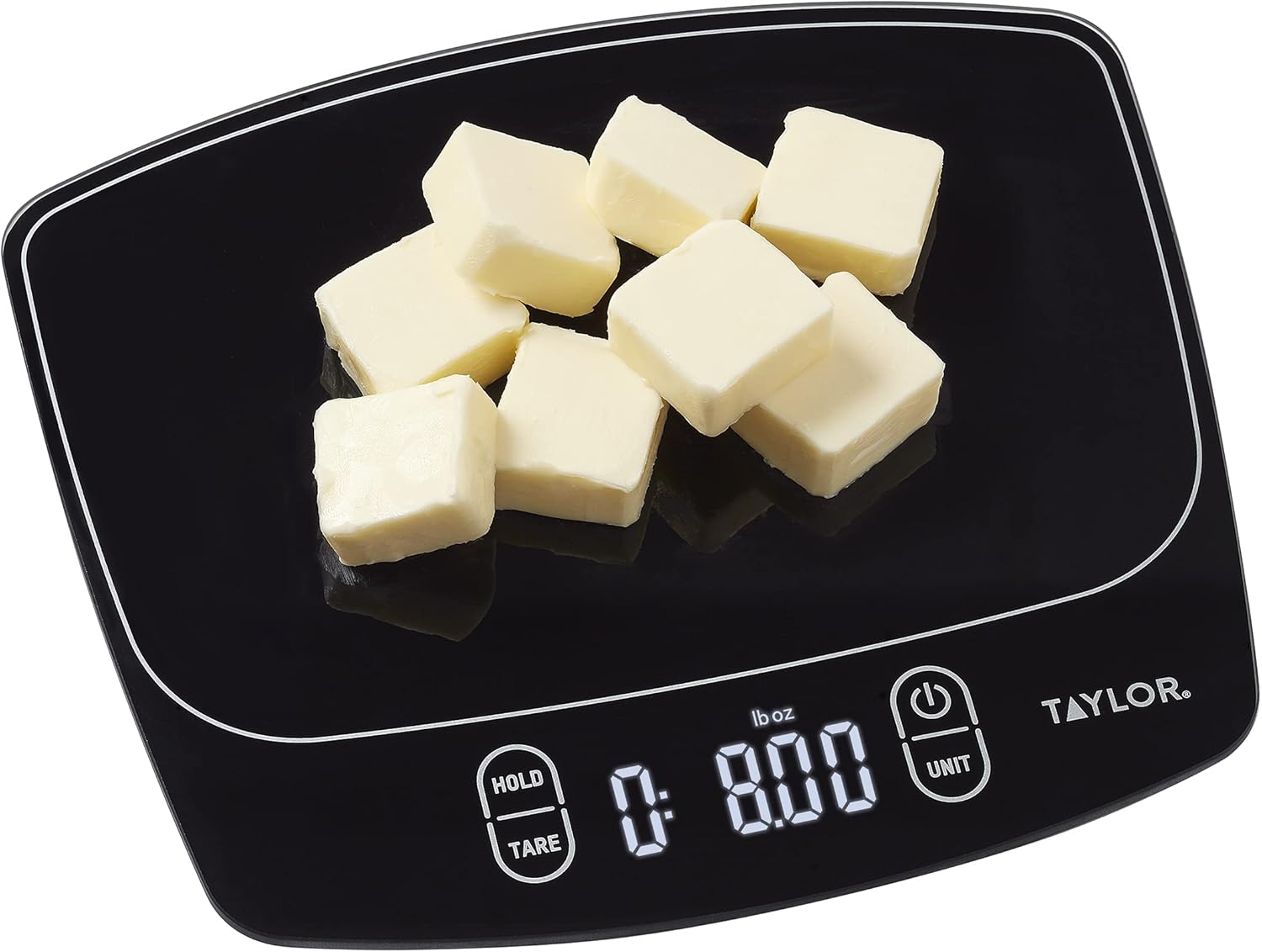 Taylor Waterproof Digital Kitchen Scale - 11 Pounds Capacity | Sleek Black Design