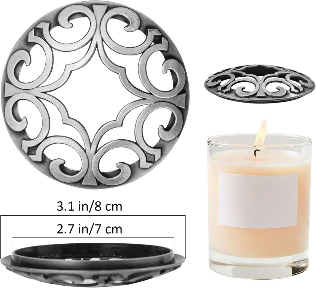 MrMrKura Candle Toppers - 2 Pcs Metal Covers for Even Burning | Perfect Gifts for Women