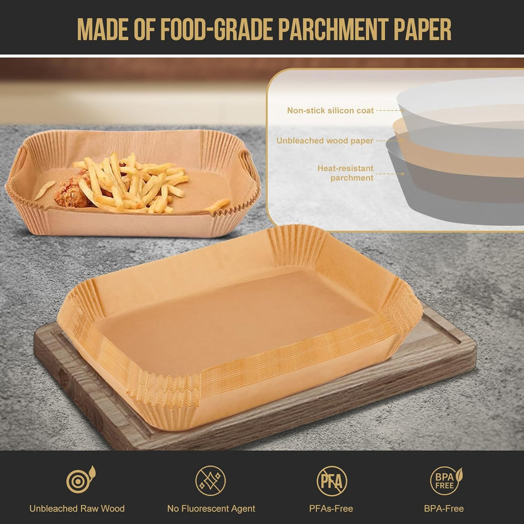 MMH Air Fryer Liners - 150PCs for Ninja DZ071 & AD600CO, 100PCs Small & 50PCs Large Disposable Paper Liners