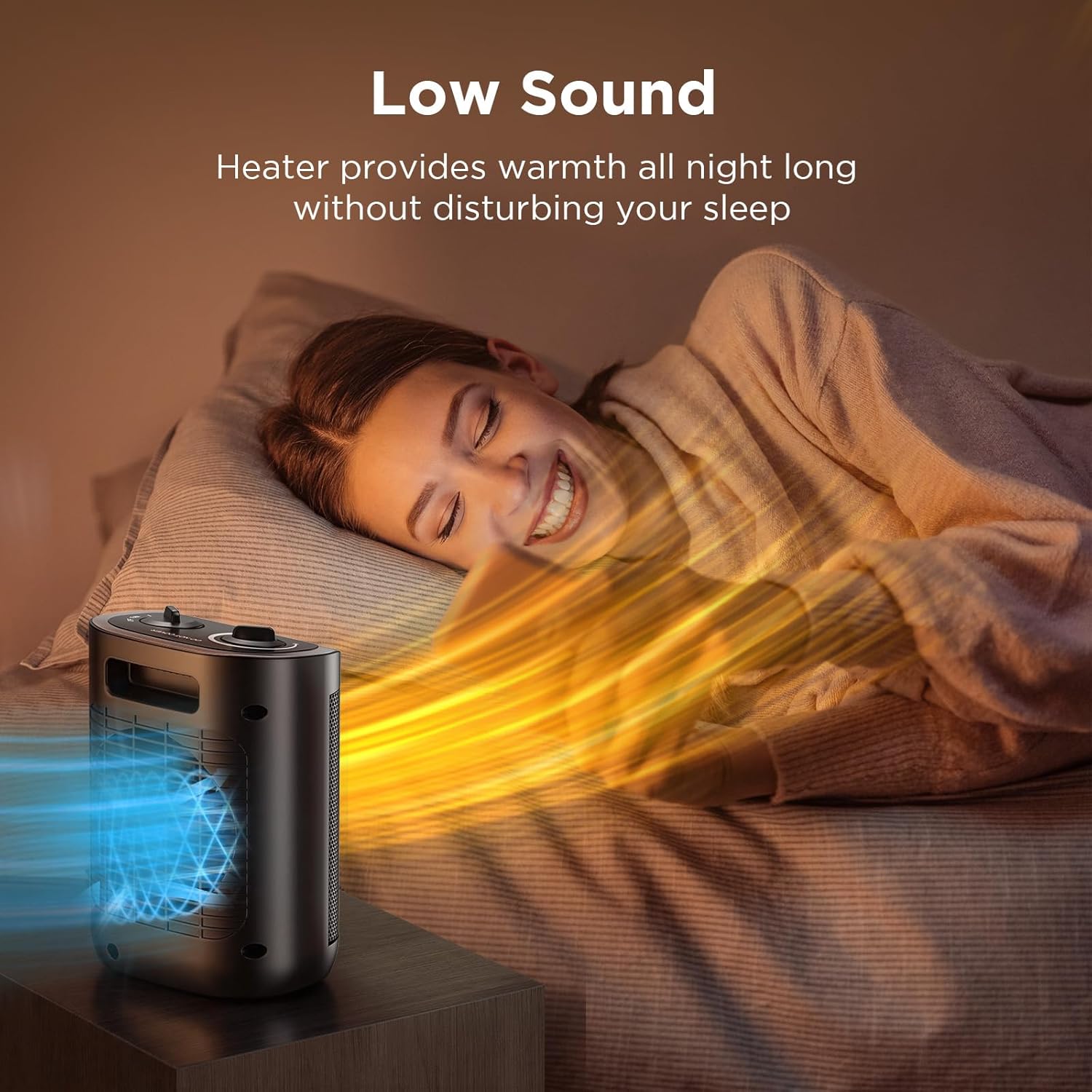 Skiennix 1500W Portable Ceramic Space Heater - Safe, Compact Design with Thermostat for Home & Office