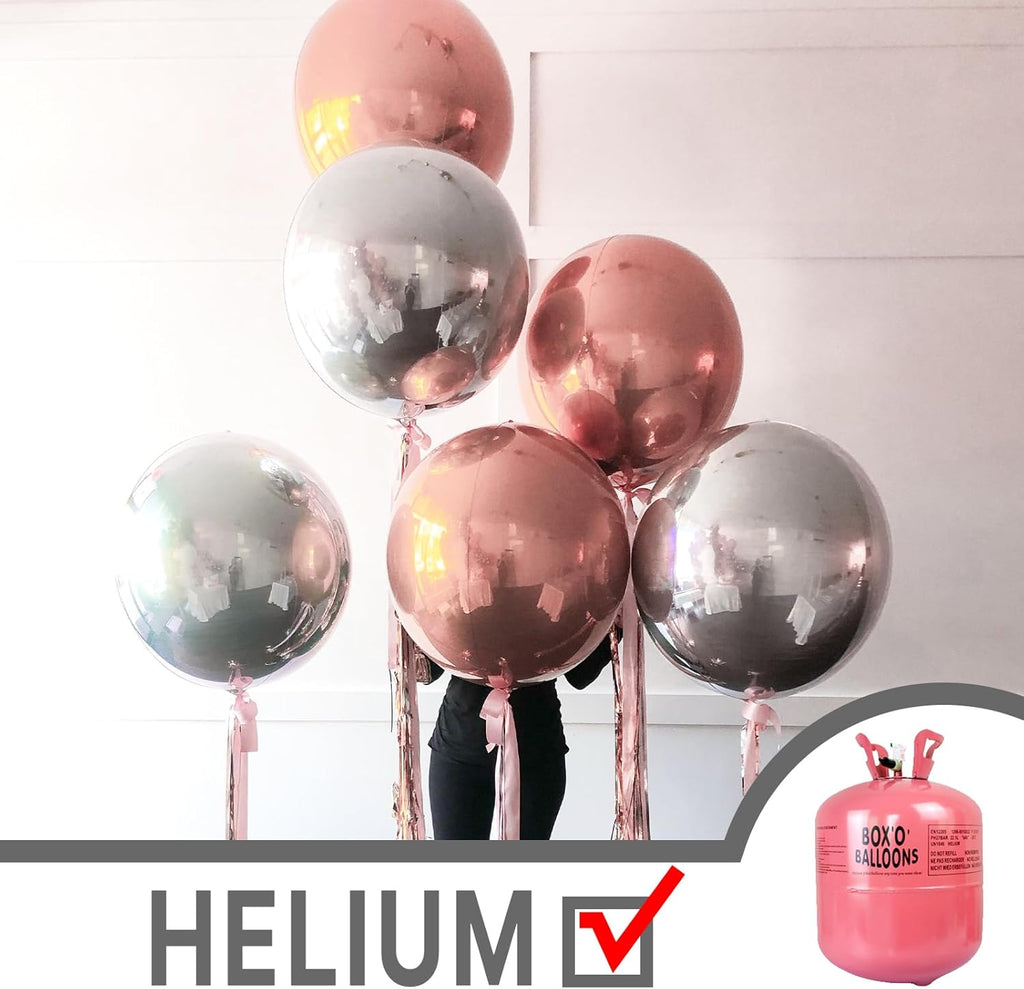 PartyWoo Metallic Silver Foil Balloons - 22 Inch Jumbo Round Mylar Balloons for Graduation & Birthday Decor