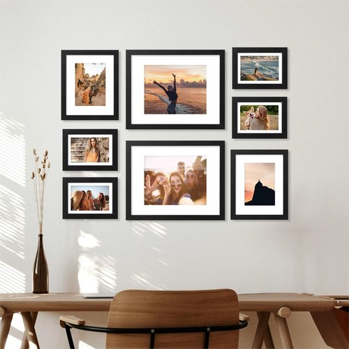 decorUhome 8x10 Picture Frame - Versatile Display for 5x7 or 8x10 Photos, Black | Wall & Tabletop Use