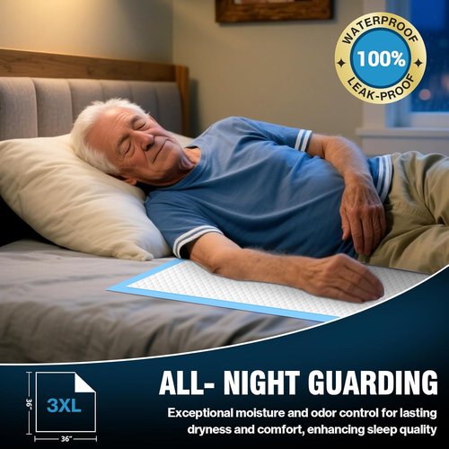 AAY Disposable Bed Pads - Extra Large Heavy Duty Incontinence Underpads | 36" x 36" (50 Count)