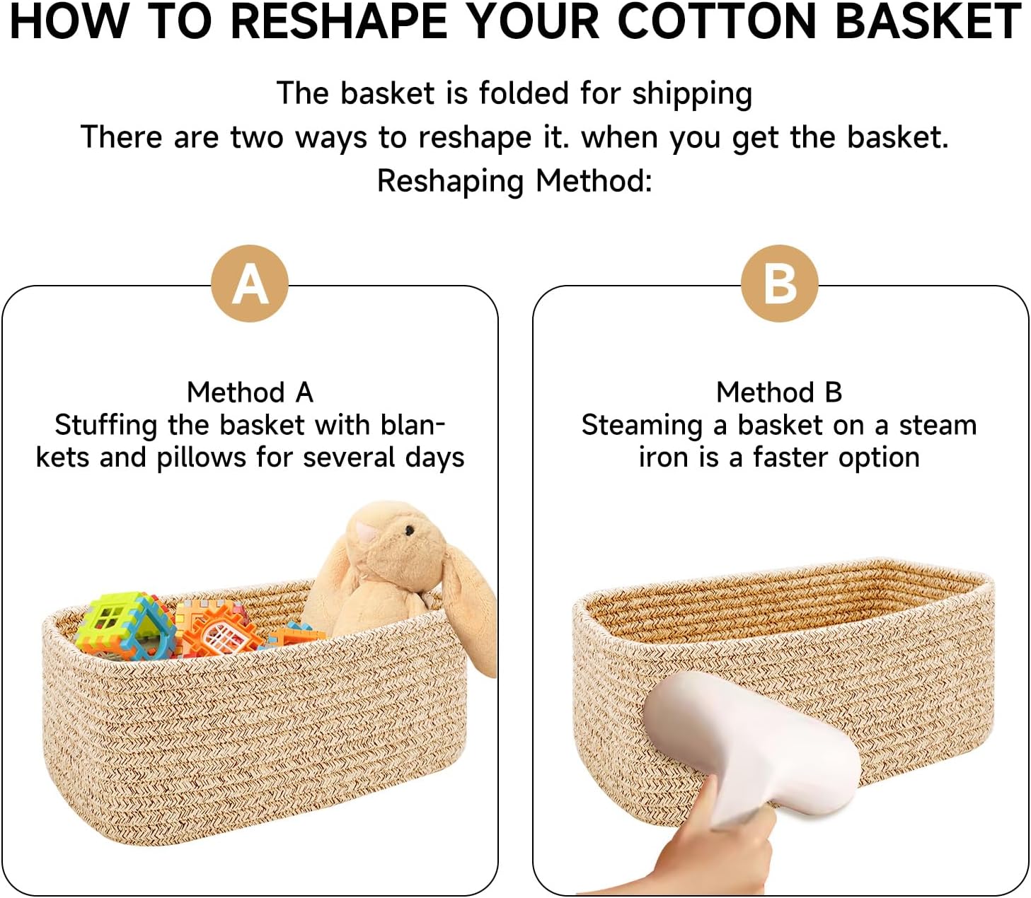MiniArk Small Storage Baskets - Organizing Bins for Closet & Shelf | Woven Rope | 11.5x7.5x4.7” | 3 Pack in Black & Brown