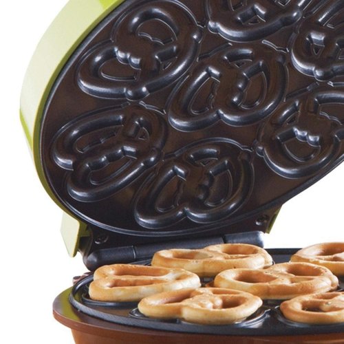 Brentwood Mini Pretzel Maker Machine Non-Stick, Green (Pack of 3)
