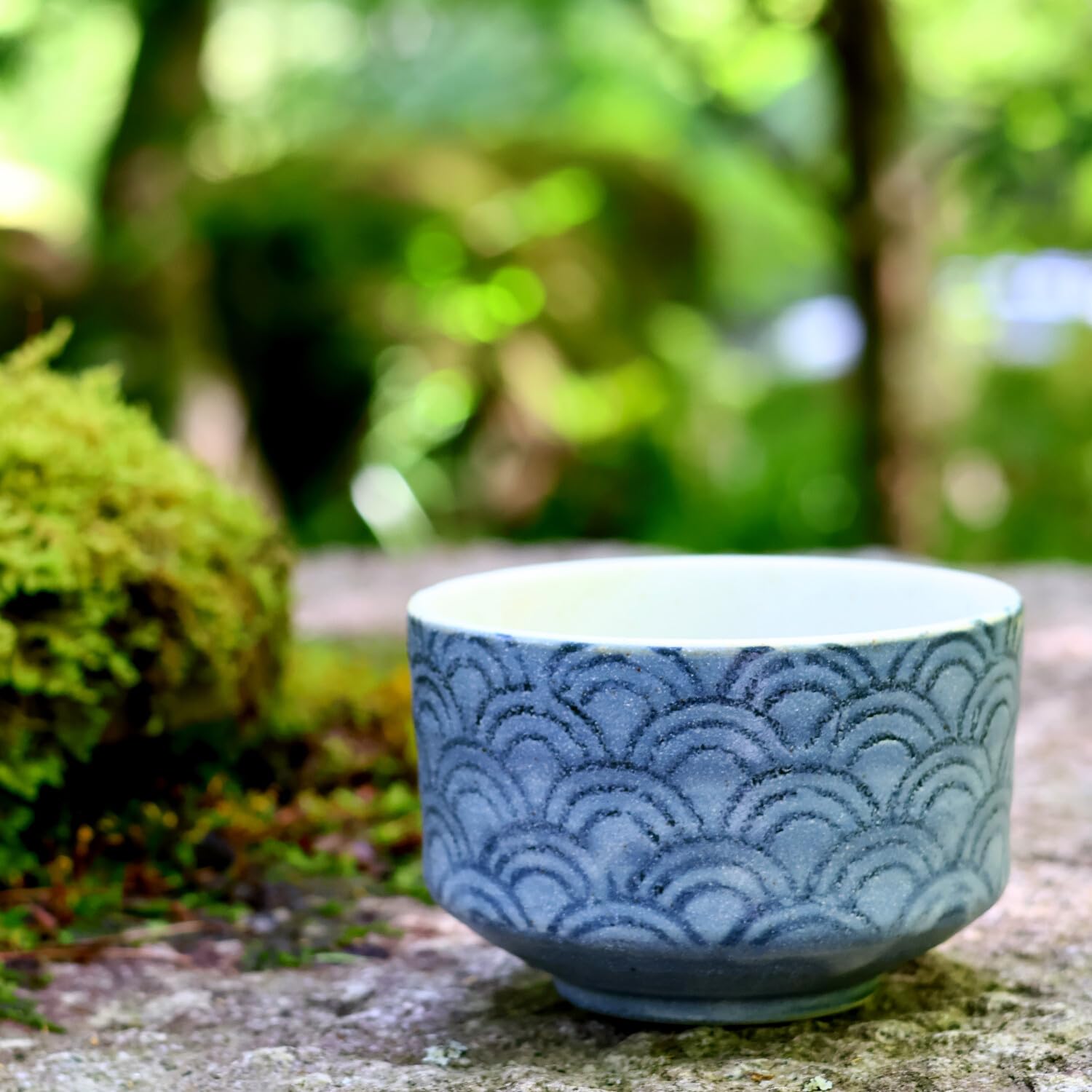 Authentic Japanese Matcha Whisk Set - Mino Ware Matcha Bowl, Traditional Japanese Design, 3 Piece Starter Kit Made in JAPAN (Blue Wave set)