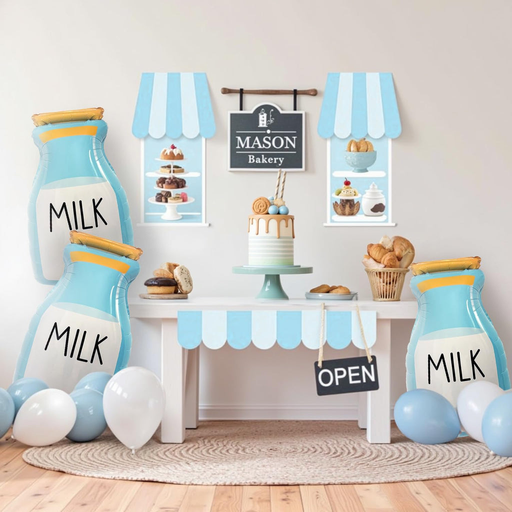 Large Milk Bottle Balloons Baby Bottle Decor for Milk and Cookies Birthday Decorations Baby Milk Theme Party Supplies 3 Pack