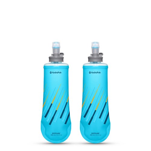 HydraPak SoftFlask 250ml 2-Pack - Collapsible Nutrition Flask - BPA Free, Easy Open Locking Cap, Foldable, Lightweight