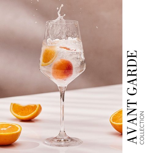 Krosno Large White Wine Glasses Set of 6, 13.2 oz, Avant-Garde Collection, Crystal Glass,Long Stem Wine Glasses for Wines and Cocktails, Glass Set for All Occasions, Dishwasher Safe, Made in Europe