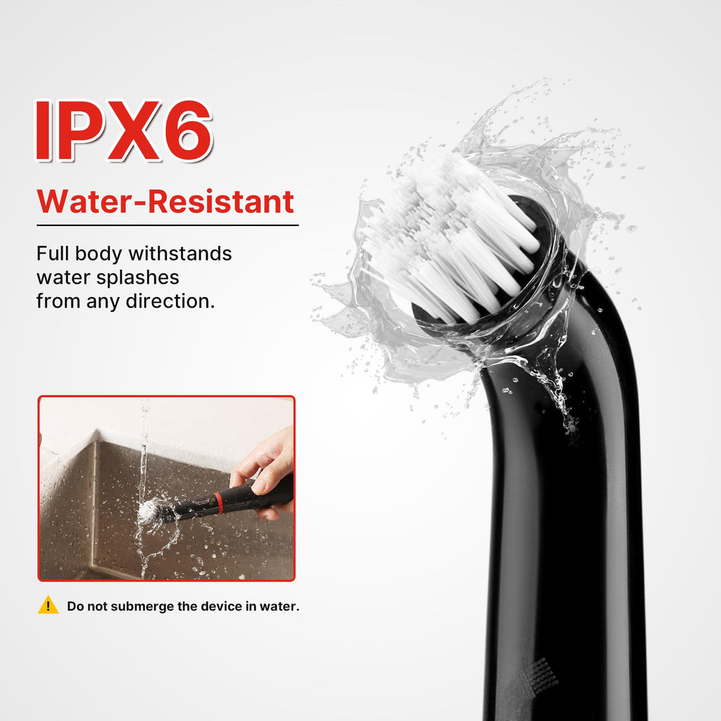 Shop-Vac Electric Spin Scrubber with 2000RPM Motor, 90Min Long Runtime with 5 Replaceable Head, LED Display and IPX6 Waterproof, Cordless Electric Scrubber for Cleaning Grout, Tile, Bathroom, Kitchen