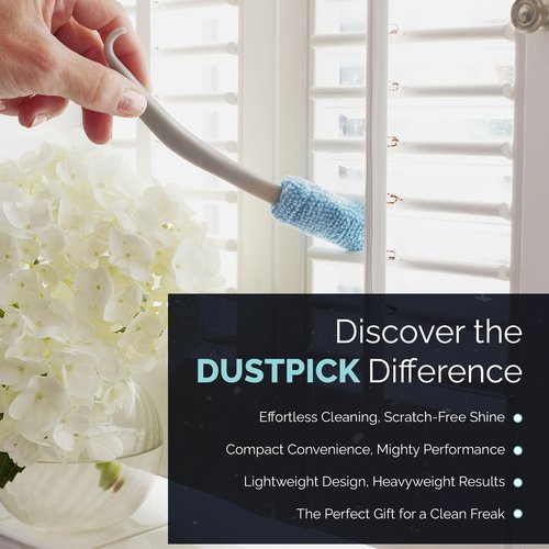 Reusable Feather Duster & Crevice Cleaning Brush | Versatile Cleaning Tools for Blinds, Window Tracks, Shutters, Baseboards, Kitchen Gaps | Microfiber Window & Space Cleaner (Pack of 2)