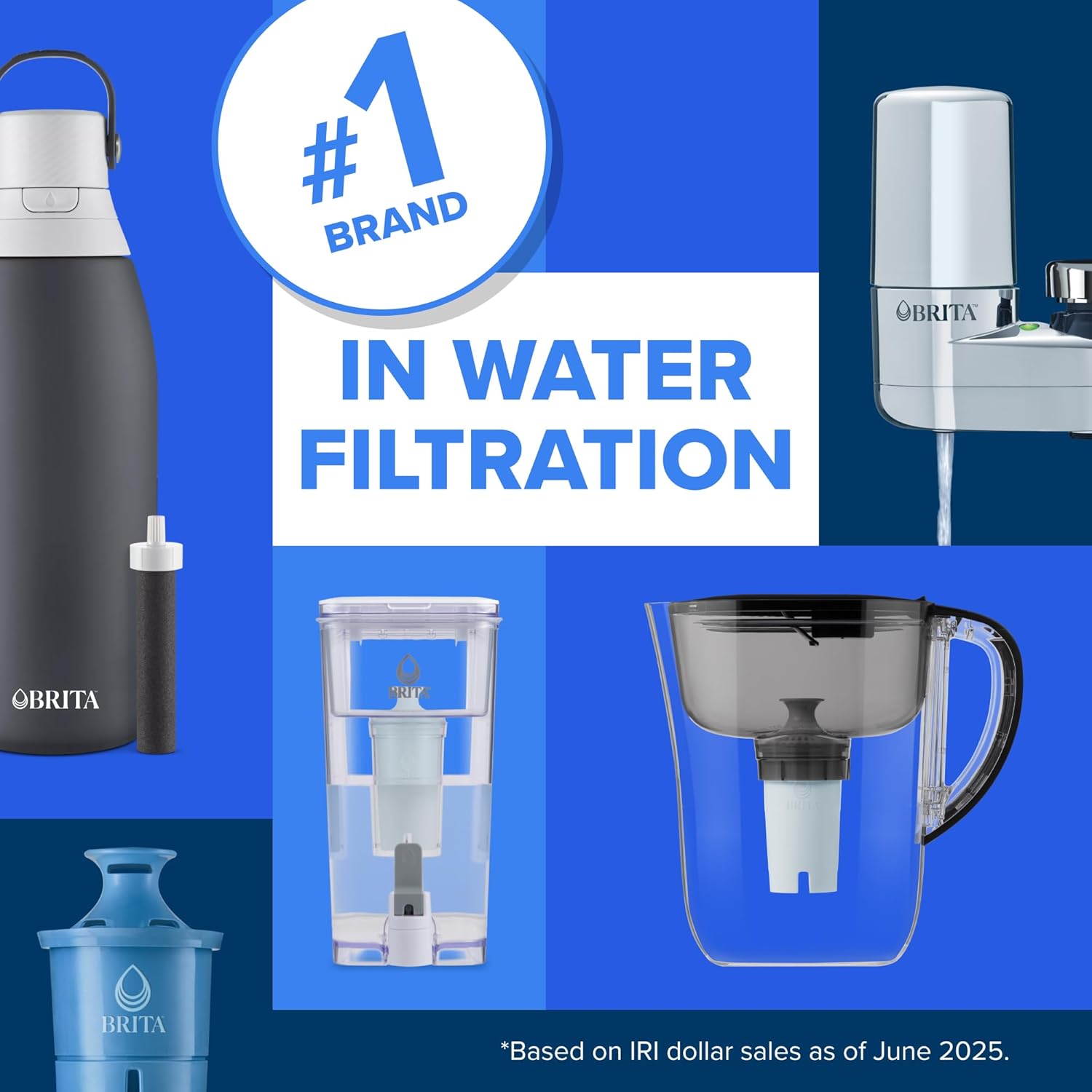 Brita Standard Water Filter | BPA-Free Pitcher Replacement | Lasts 2 Months, 40 Gallons | 2 Filters Included