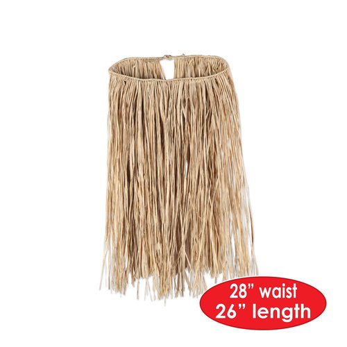 Beistle Kitchen Teen Raffia Hula Skirt For Luau Party Hawaiian Theme Costume Accessories, Natural