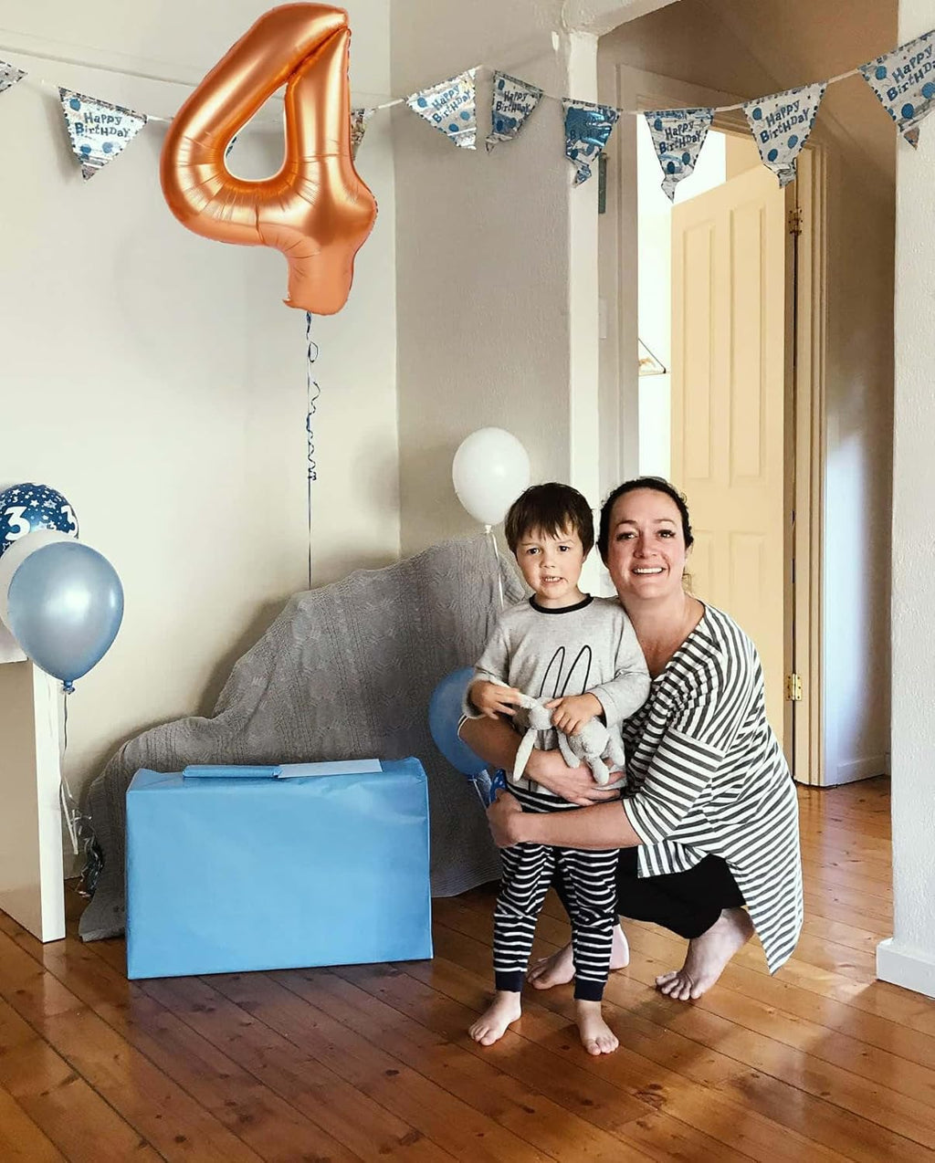 Orange 4 Balloon - 40 Inch Number 4 Party Decoration | Large Orange 4th Birthday Balloon