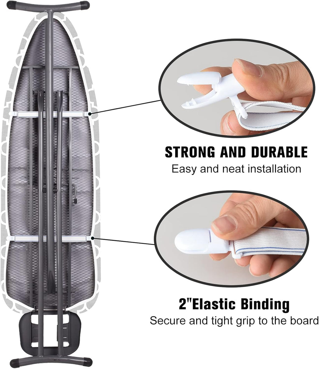Skiennix Ironing Board Cover - Extra Thick 4-Layer Replacement Pad, 15" x 54", Scorch & Stain Resistant