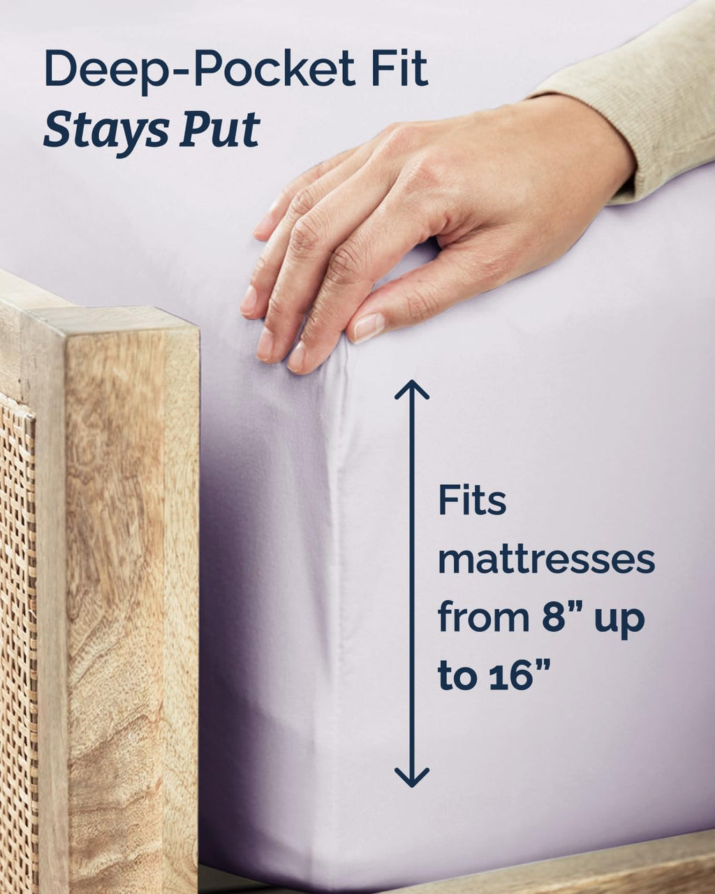 Skiennix Twin XL Sheet Set - Comfy Cooling Bed Sheets - Luxury Bedding in Light Lavender - Deep Pockets & Wrinkle-Free