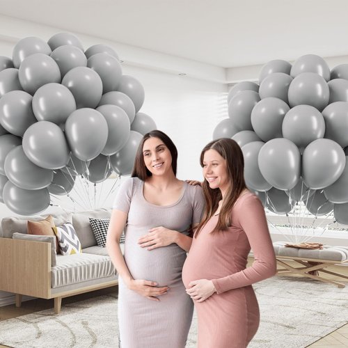 Gray Balloons 12 inch, Grey Latex Balloons 50pcs Party Balloons for Birthday Baby Shower Wedding Anniversary Party Decorations