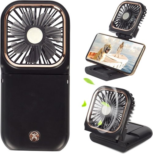 FADACHY Portable Fan,handheld Fan,Mini Fan,Rechargeable Personal Fan, 3000mAh Battery Operated Cooling 3 in 1 Electric Fan for Travel Camping