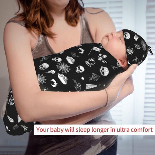 Jarverce Goth Swaddle Blanket, Soft Swaddling Blanket Baby Clothes, Gothic Baby Stuff