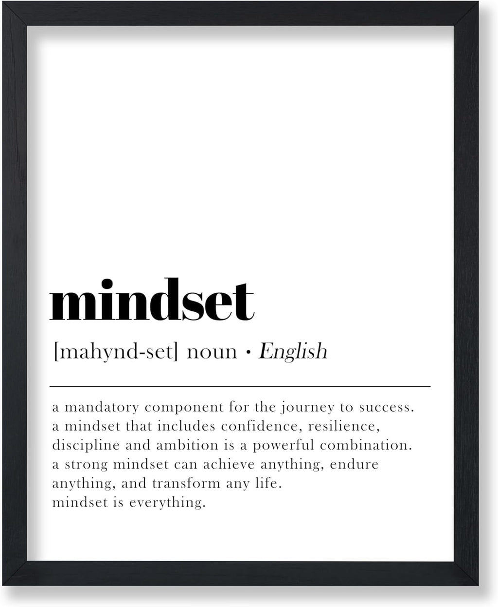 Poster Master Mindset Definition Print - Motivational Typography Wall Art - 8x10 Unframed Decor