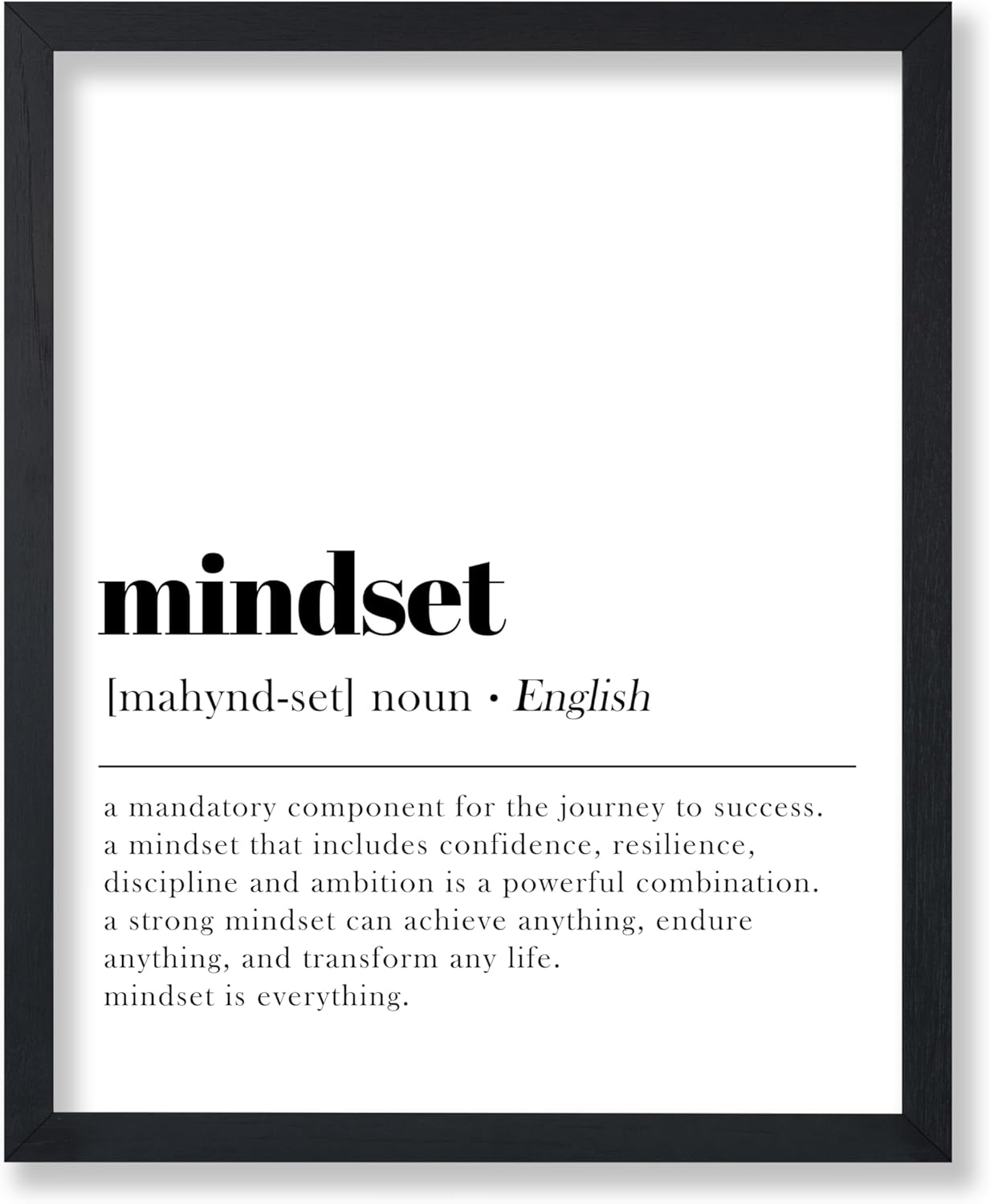 Poster Master Mindset Definition Print - Motivational Typography Wall Art - 8x10 Unframed Decor