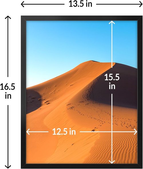 LaVie Home 13x16 Picture Frame - Classic Black Wall Display Frame with HD Plexiglas | Vertical & Horizontal Use