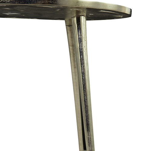 Deco 79 Aluminum Round Accent Table with Clear Glass Top, 20" x 19" x 22", Silver