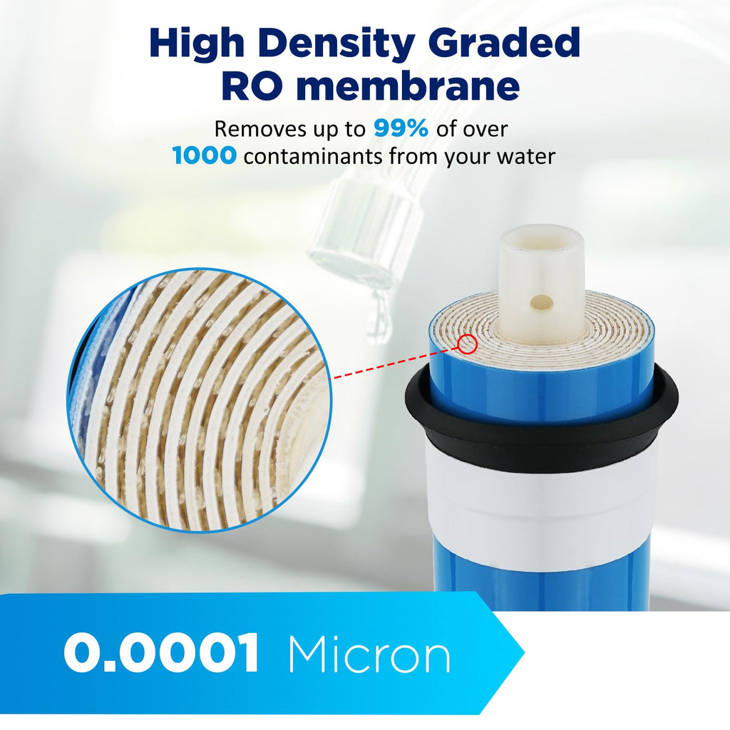 Membrane Solutions RO Membrane, 400 GPD Reverse Osmosis Membrane, 3.0"x12" Water Filter Replacement for Under Sink Home Drinking RO Water Purifier System