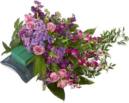 FloraCraft Floral Casket Saddle - Durable Plastic Design | 2.5" x 10.75" x 15" Green
