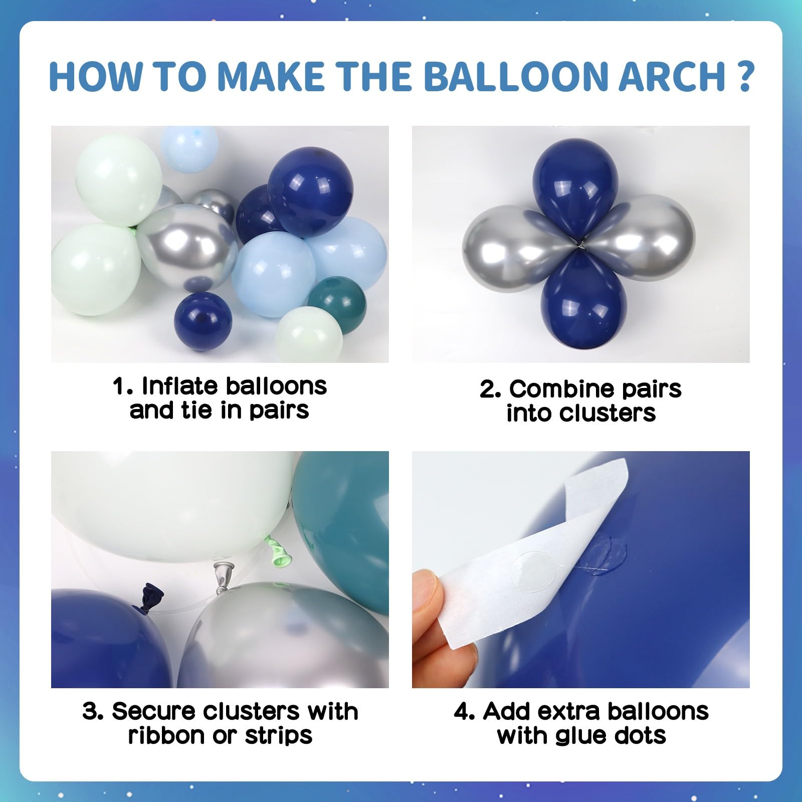 167pcs Space Balloons Arch Kit - Outer Space Party Decorations with Astronaut Rocket Blue Green Balloons for Baby Shower