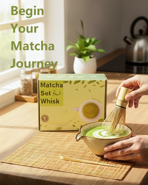 Zzlright Matcha Whisk Set,Matcha Set,Matcha Kit,Matcha Bowl with Spout,Scoop,Sifter,Bamboo Whisk,Chasen Holder,Unique Gifts for Women Mom her Grifend,Gifts for Christmas, Birthday