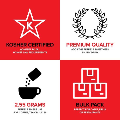 Bulk Sugar Packets - 500 Count White Sugar Packets for Coffee & Tea | Perfect for Restaurants & Offices