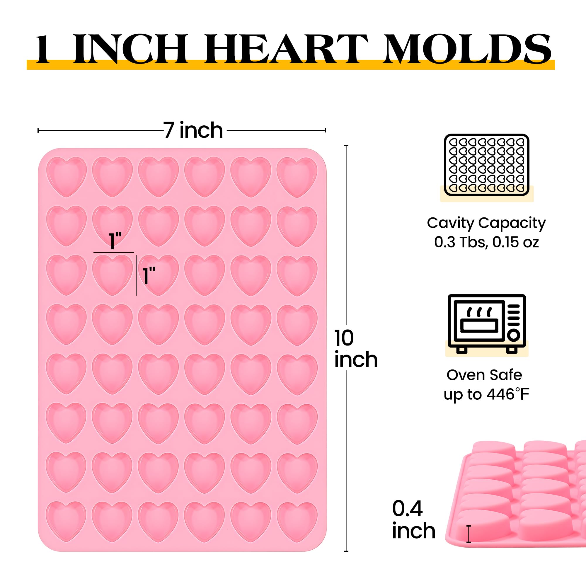Gummy Candy Molds - Silicone Gummy Hearts Mold, Non-stick and Bpa Free for Mini Candy Chocolate Gummies Baking