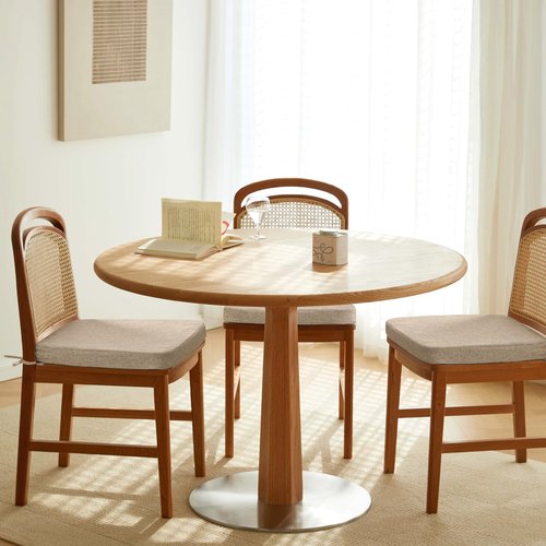 Hiasan Chair Cushions for Dining Chairs, D-Shaped Seat Cushions with Removable Washable Cover and Tie, Dining Kitchen Chair Pads with Non-Slip Bottom 17" x 16" x 2", Set of 6, Khaki