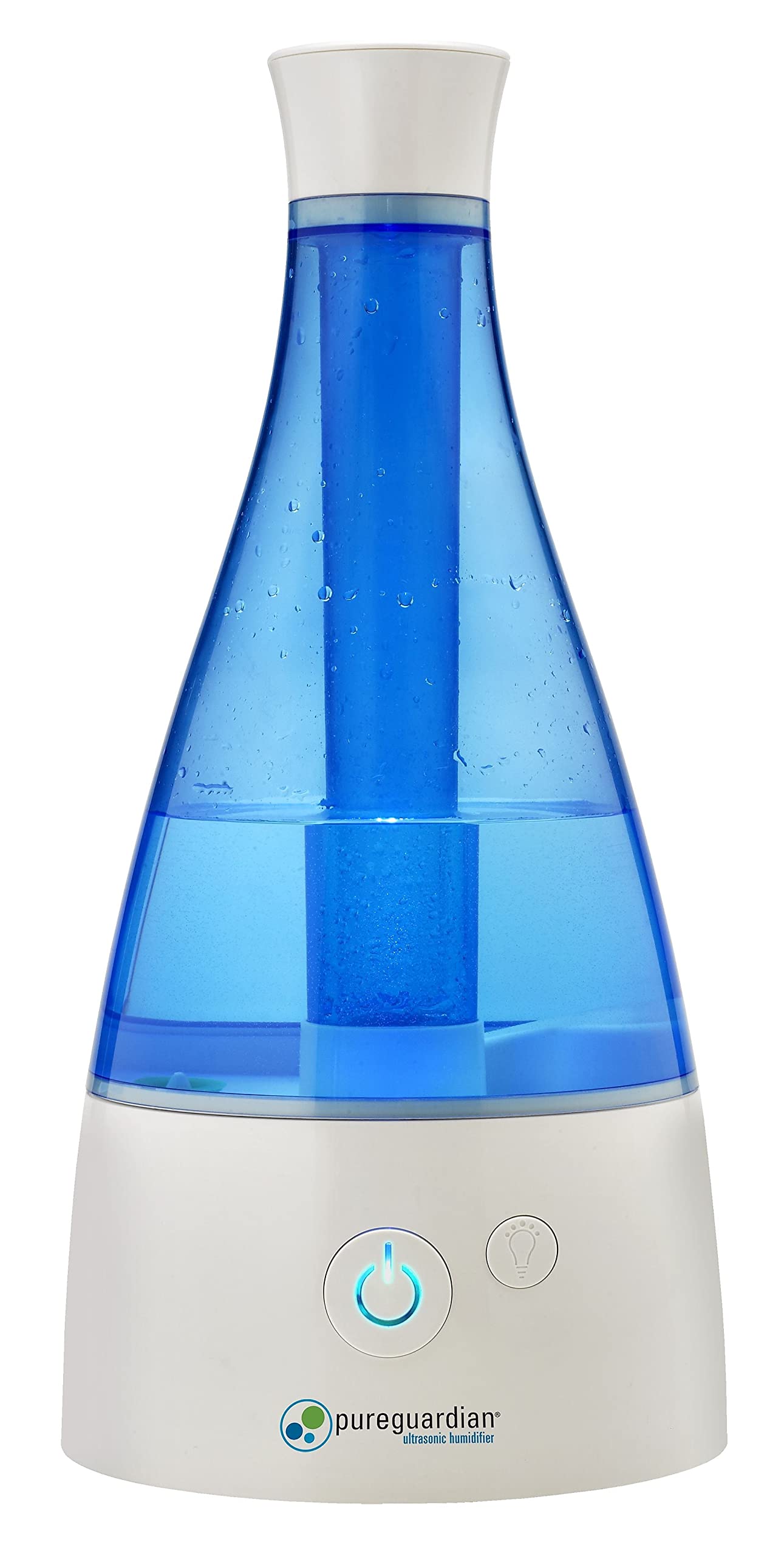 PureGuardian Ultrasonic Cool Mist Humidifier, 30 Hrs. Run Time, 0.5 Gal. Tank Capacity, 350 Sq. Ft. Coverage, Small Rooms, Quiet, Filter Free, Silver Clean Treated Tank, H940AR