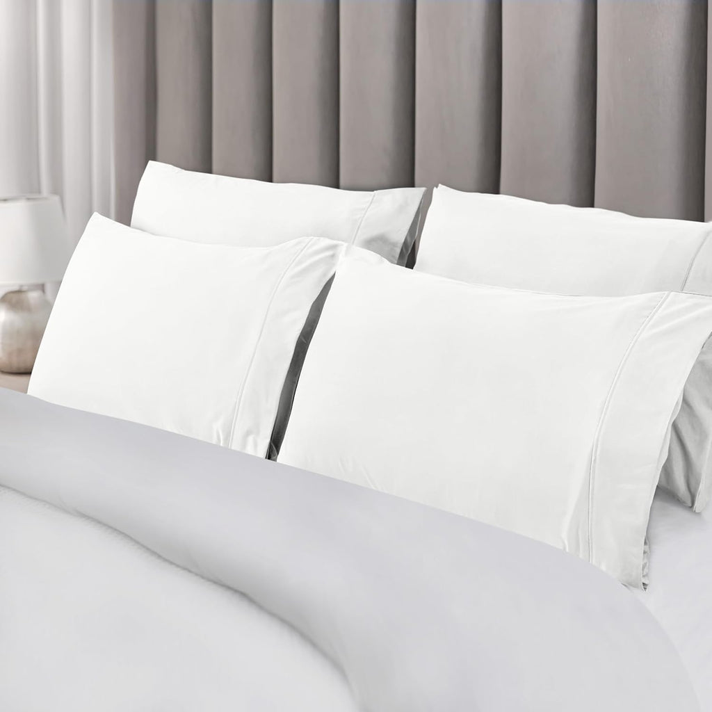 Utopia Bedding King Pillow Cases - Soft Brushed Microfiber - 6 Pack, Fade Resistant | 20" x 40" - White