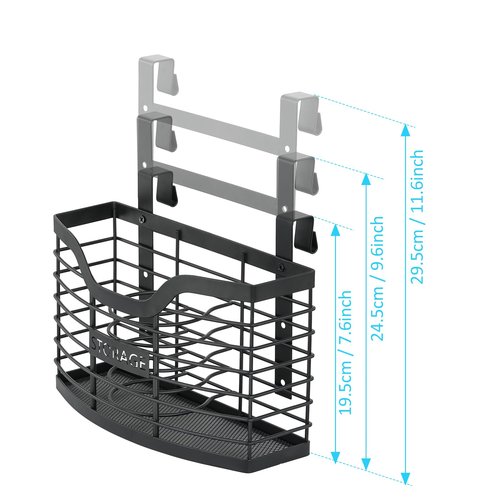 KIMERSE Hair Tool Organizer, Stainless Steel Hair Dryer Holder for Dresser, Bathroom Countertop & Cabinet Door, Wall Mount Storage Basket for Holding Hairdressing Curler, Blow Dryers, Shaver, Comb