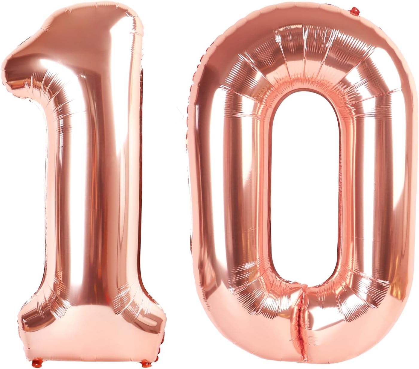 Rose Gold Number 10 Balloon - 40 Inch Giant Balloon for 10th Birthday & Wedding Celebrations