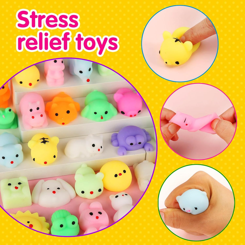 Skiennix Mochi Squishy Toys - 200 Pcs Kawaii Party Favors for Kids & Teens | Ideal for Birthdays & Goodie Bags