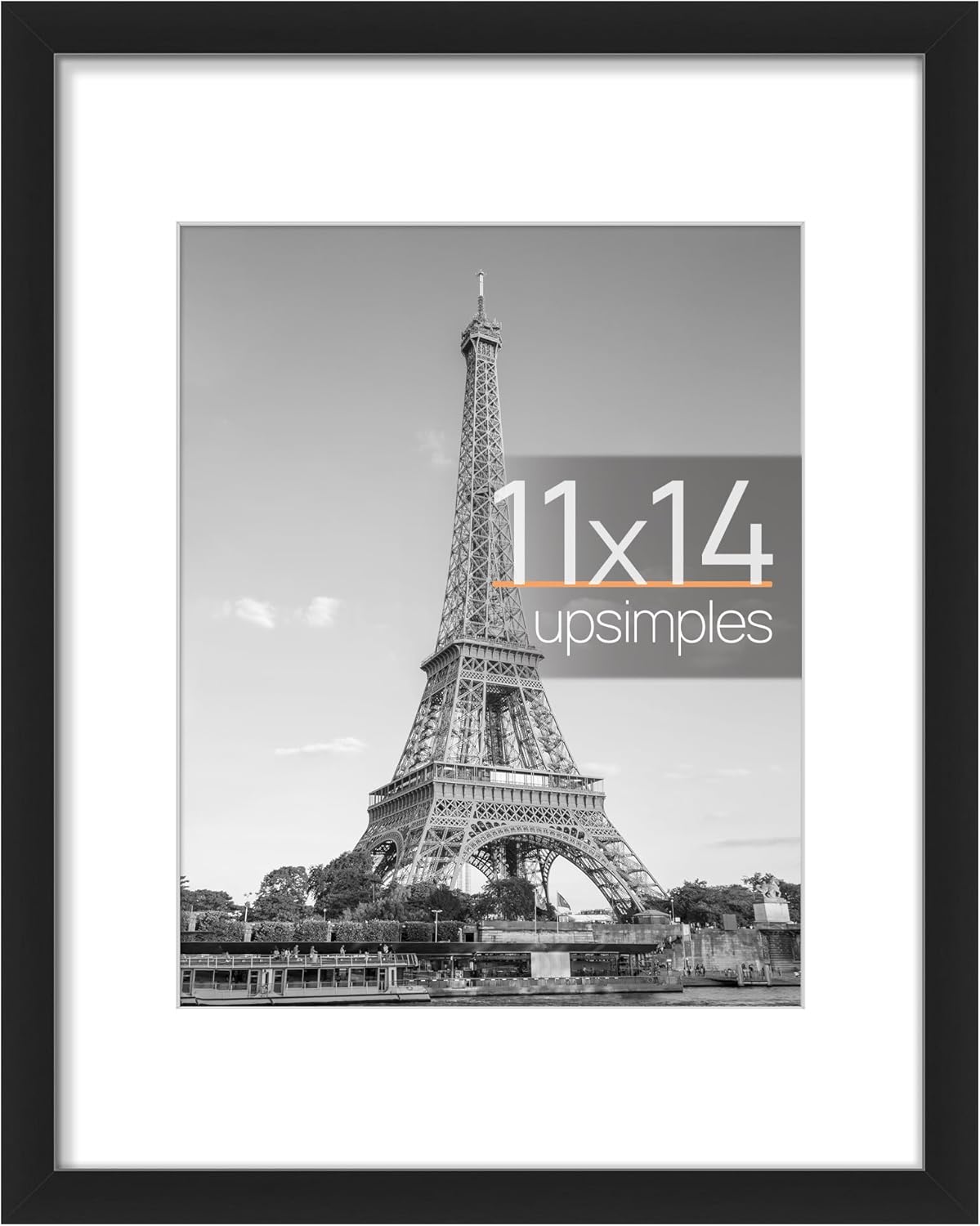 Upsimples 11x14 Picture Frame Bundle - Includes 6 Pack Floating Wall Shelves in Brown