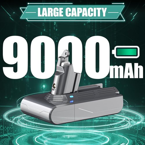 EGR Premium V6 Battery Replacement - 9000mAh for Dyson V6 Animal/Absolute/Motorhead | Compatible with SV03-SV09