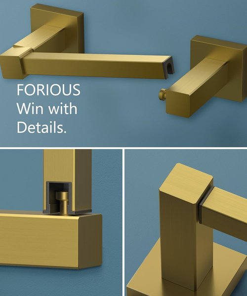 FORIOUS Toilet Paper Holder - Rustproof Stainless Steel Double Post Design | Brushed Gold Finish